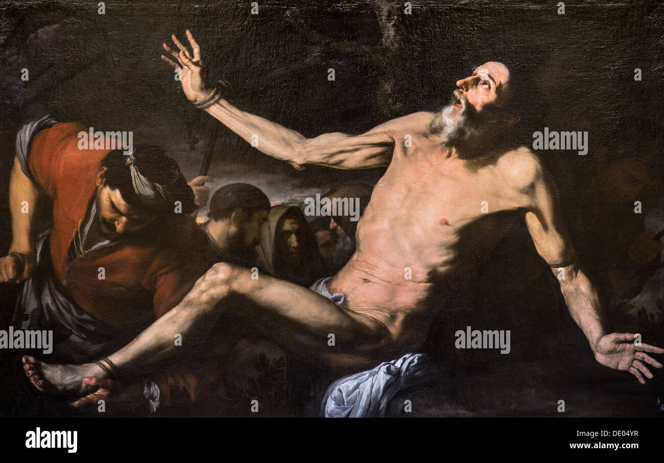 17th century  -  St. Bartholomew near agony, 1630 - José de Ribera Philippe Sauvan-Magnet / Active Museum oil on canvas Stock Photo