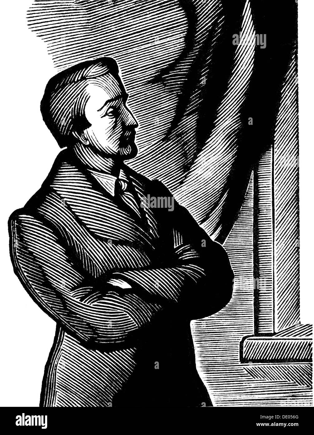 Heinrich Heine, 19th century German poet, 1934.  Artist: Georgi Yecheistov Stock Photo