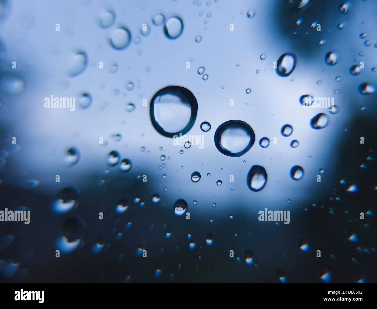Rain drop on the glass, abstract view background Stock Photo