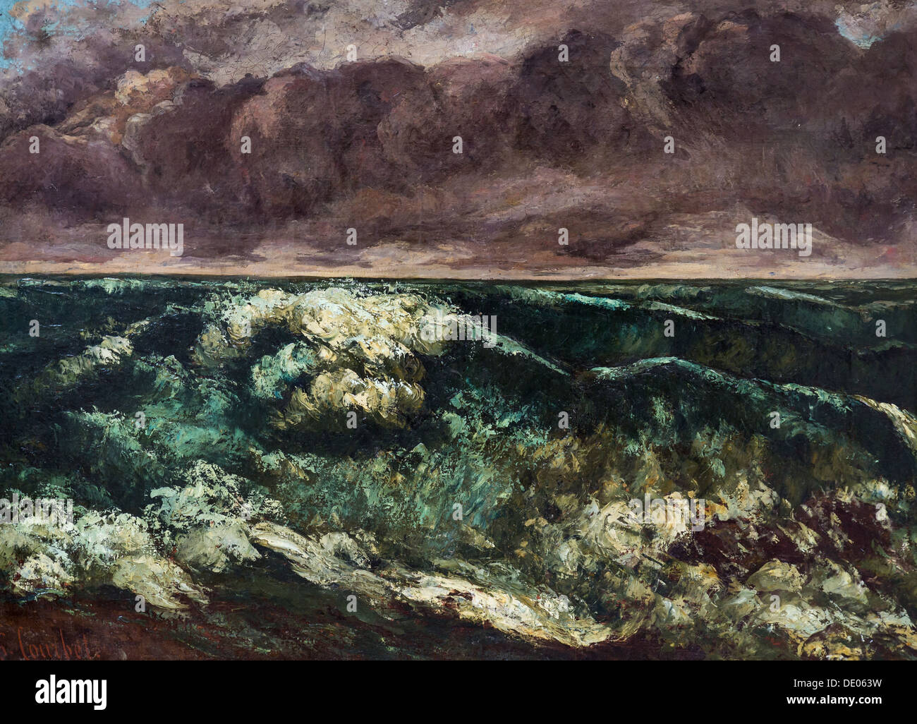 19th century  -  The Wave, 1870 - Gustave Courbet Philippe Sauvan-Magnet / Active Museum oil on canvas Stock Photo