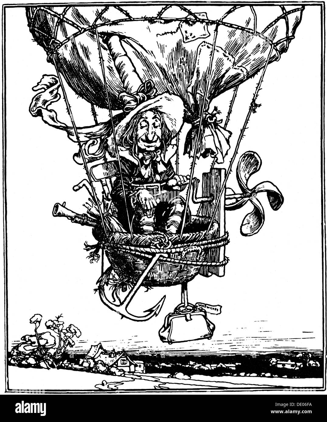 Illustration from the children's book The Adventures of Uncle Lubin, 1902.  Artist: W Heath Robinson Stock Photo