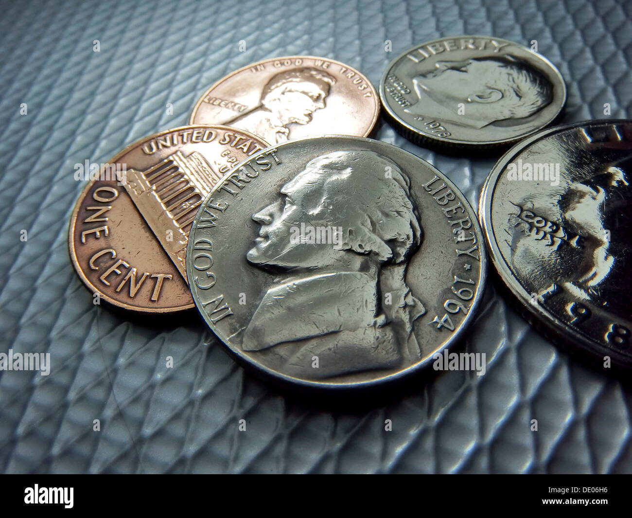 US Dollar Coins collection Stock Photo