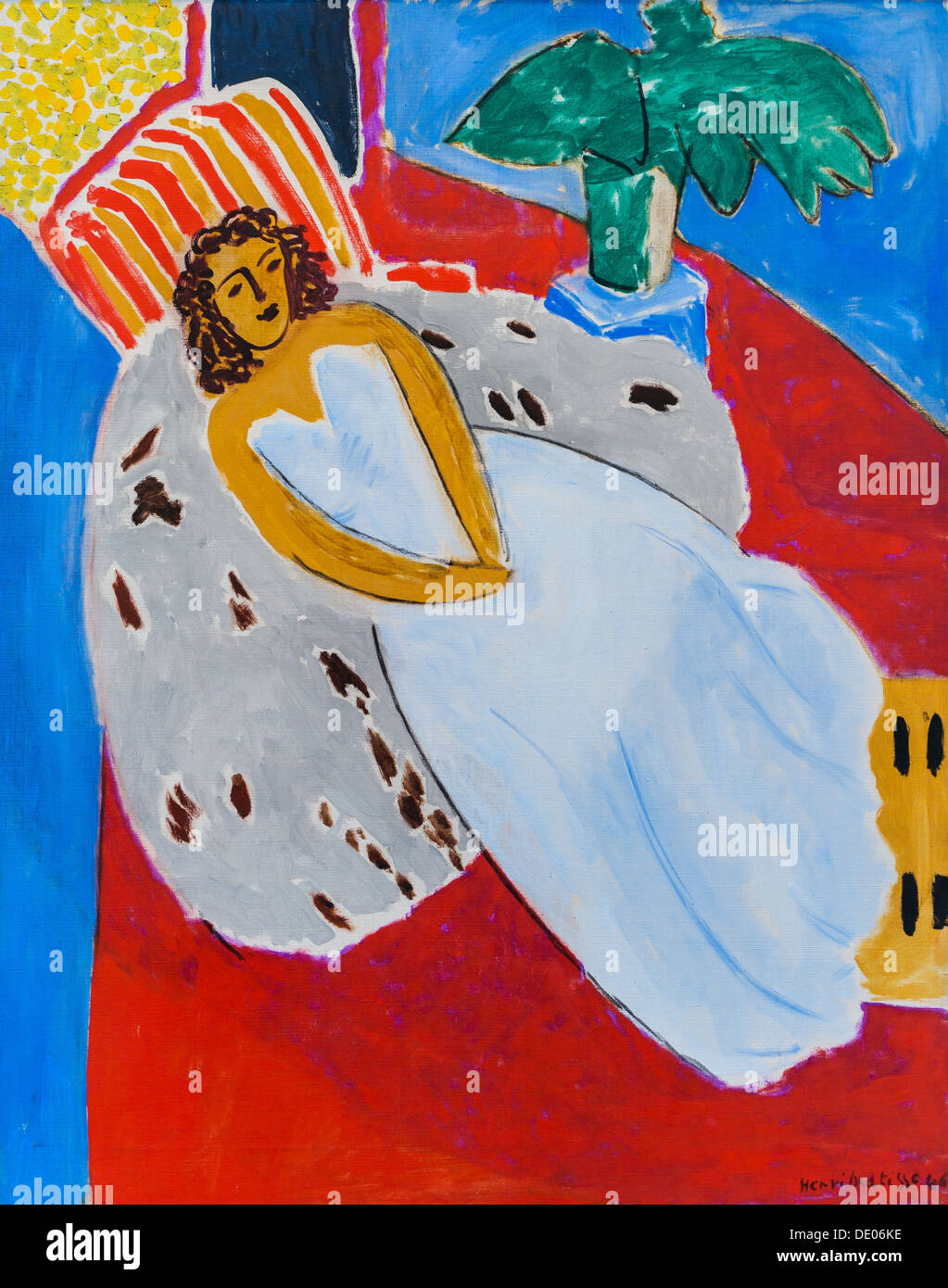 20th century  -  Young woman in white, red (extended model, white dress), 1946 - Henri Matisse oil on canvas Stock Photo