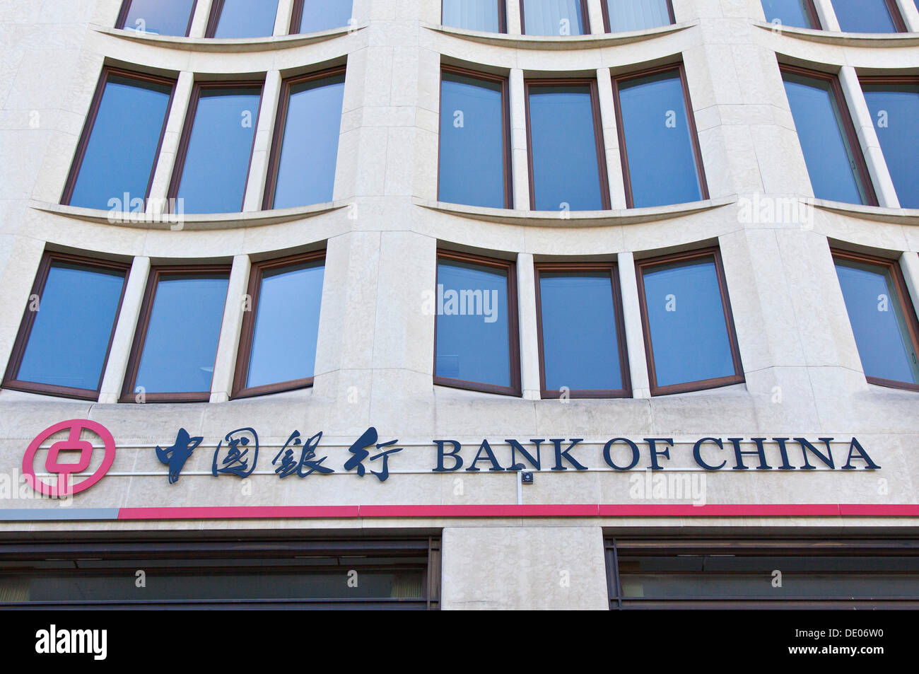 Bank of China, logo, Berlin branch, Leipziger Platz square, Berlin Stock Photo