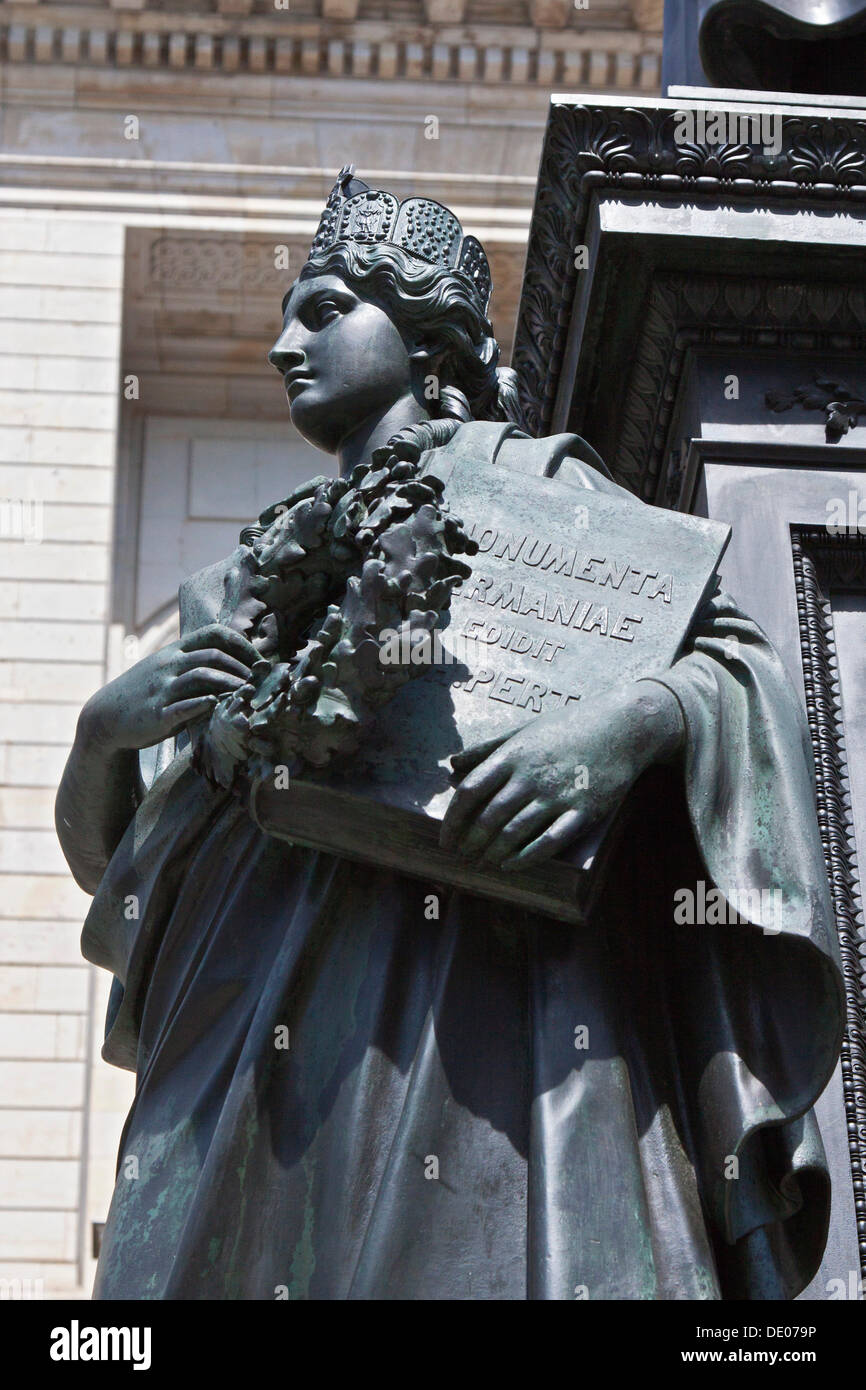 Monumenta Germaniae Historica, most important source for medieval German history, statue in honour of Minister Freiherr vom Stock Photo