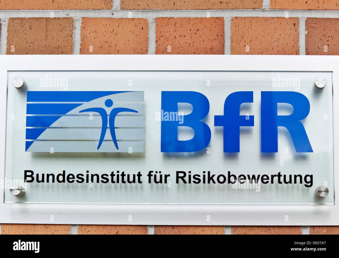 Sign, logo, BfR, Federal Institute for Risk Assessment, Berlin Stock Photo