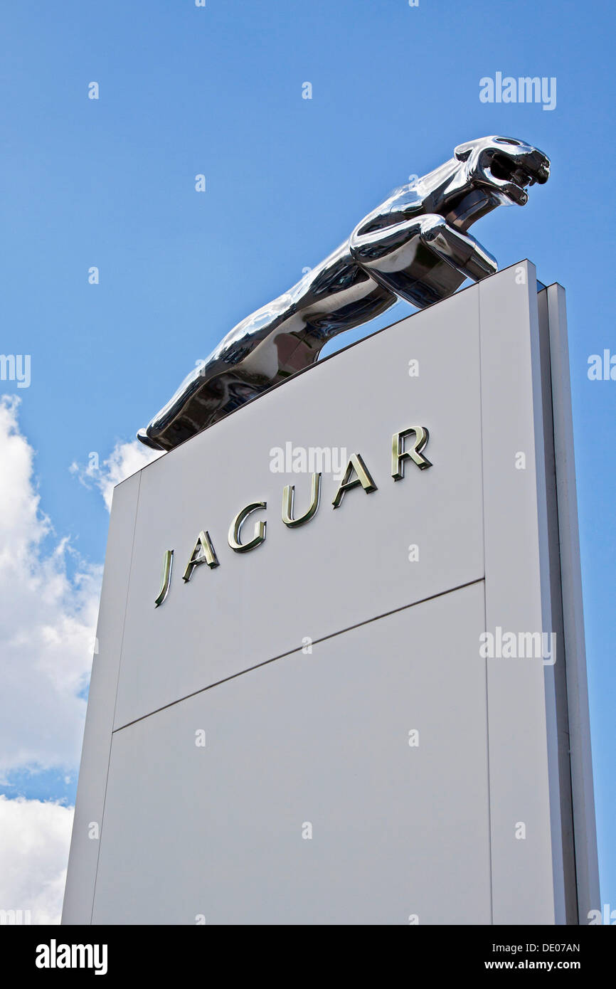 Jaguar Cars Ltd., a British luxury and sports car manufacturer, logo, lettering Stock Photo