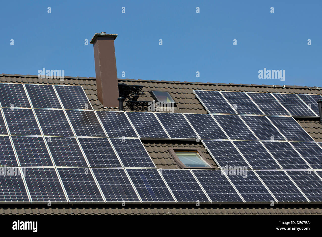 Solar panels on the roof of a private house Stock Photo - Alamy