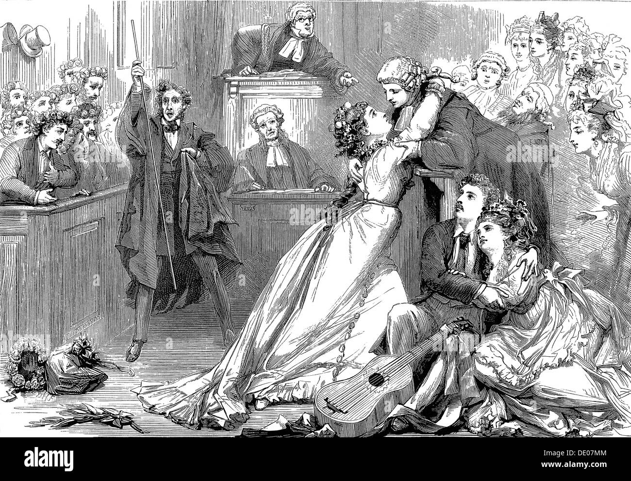 A scene from 'Trial by Jury', 1875. Artist: David Henry Friston Stock Photo