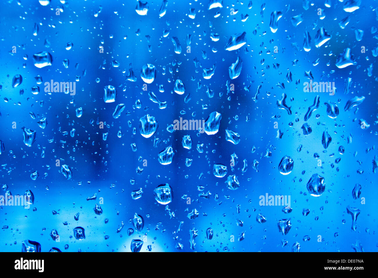 Raindrops on glass Stock Photo