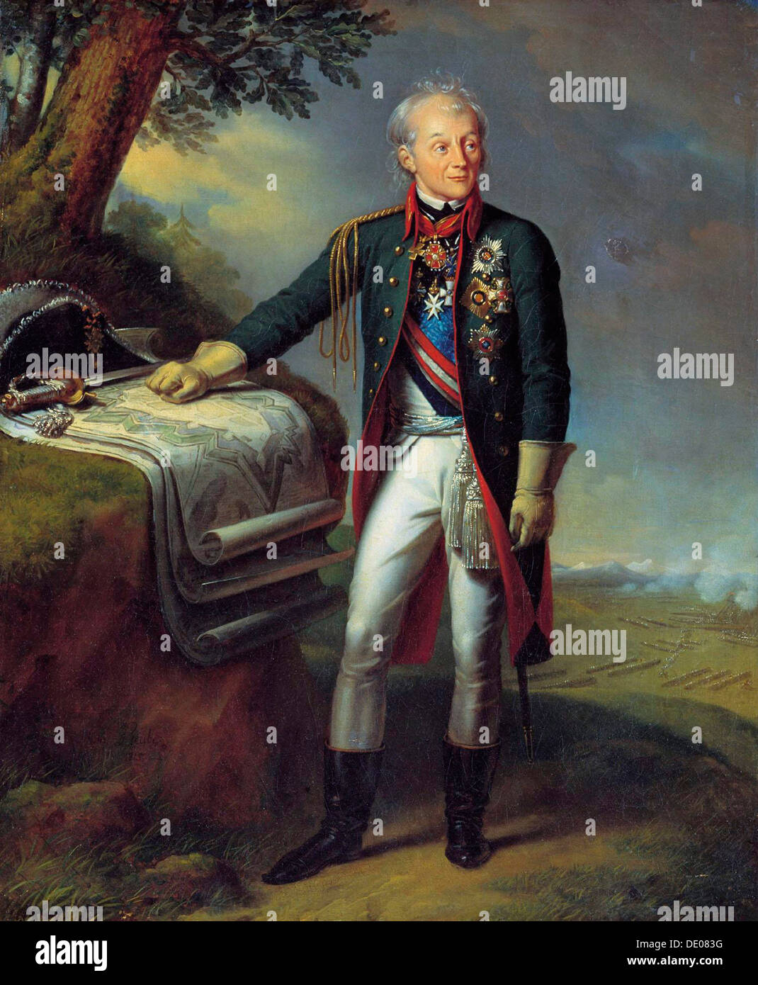 Field Marshal Generalissimo Prince Alexander Suvorov, Russian soldier, (1815).  Artist: Charles Auguste Guillaume Steuben Stock Photo