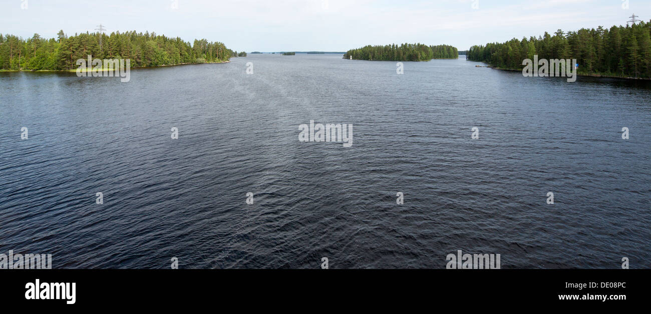 View of Northern Lake Konnevesi at Kivisalmi , Finland Stock Photo