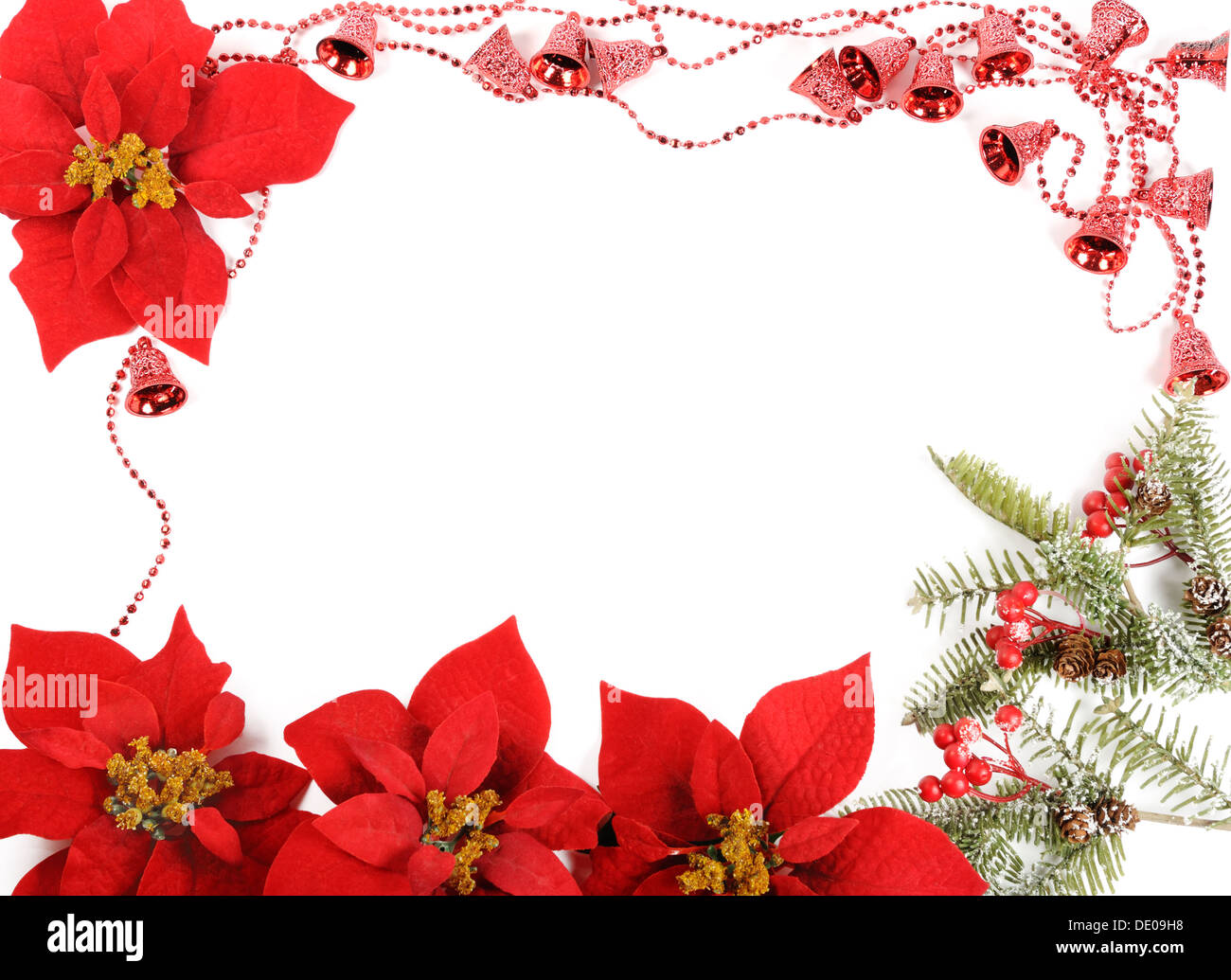 Poinsettias frame Stock Photo - Alamy