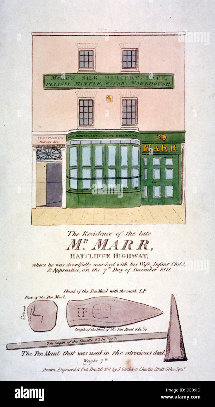 No 29 Ratcliff Highway, Stepney, London, 1811. Artist: J Girtin Stock Photo