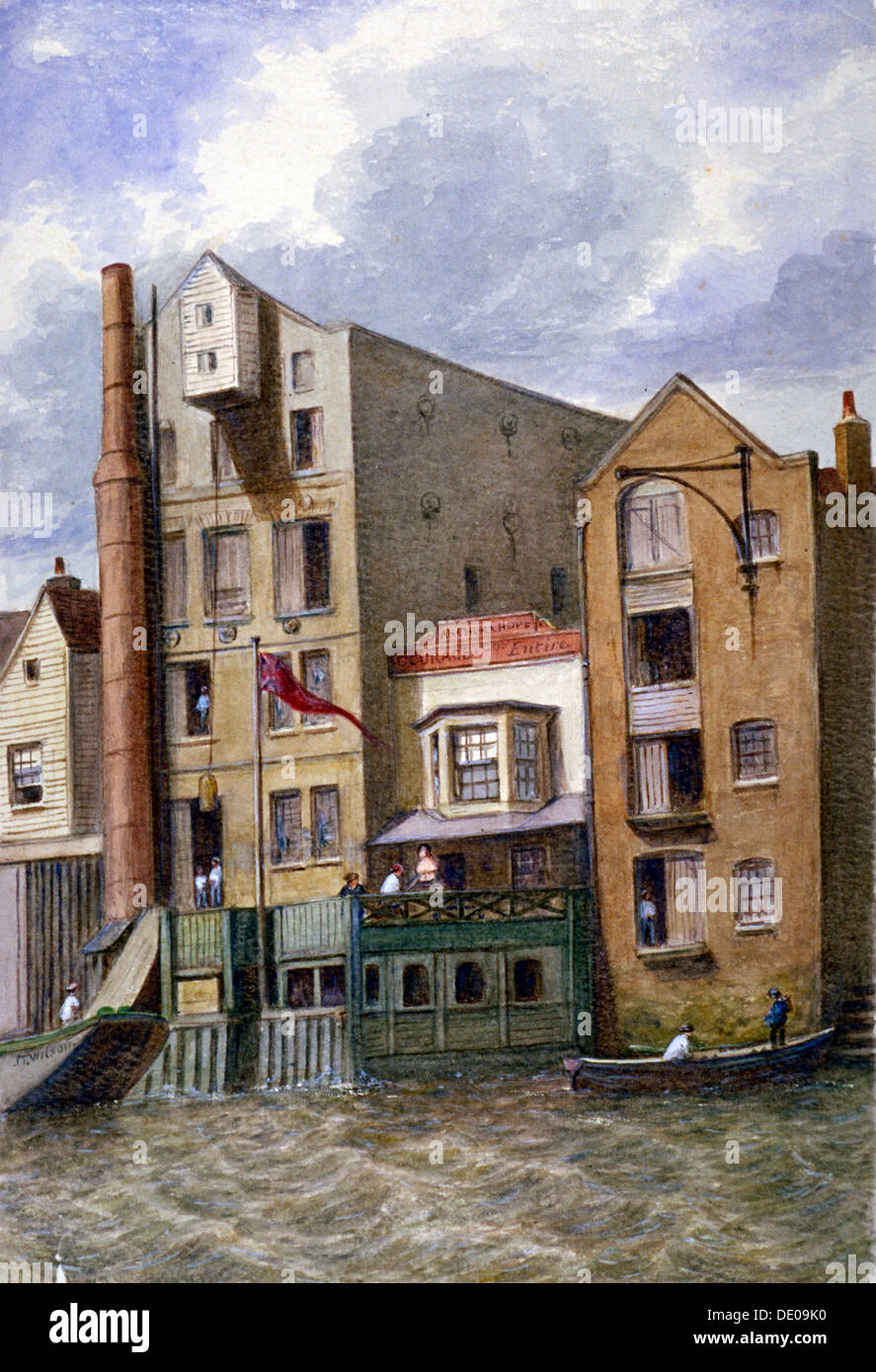 Anchor and Hope Inn, New Crane Stairs, Shadwell, London, c1870. Artist: JT Wilson Stock Photo