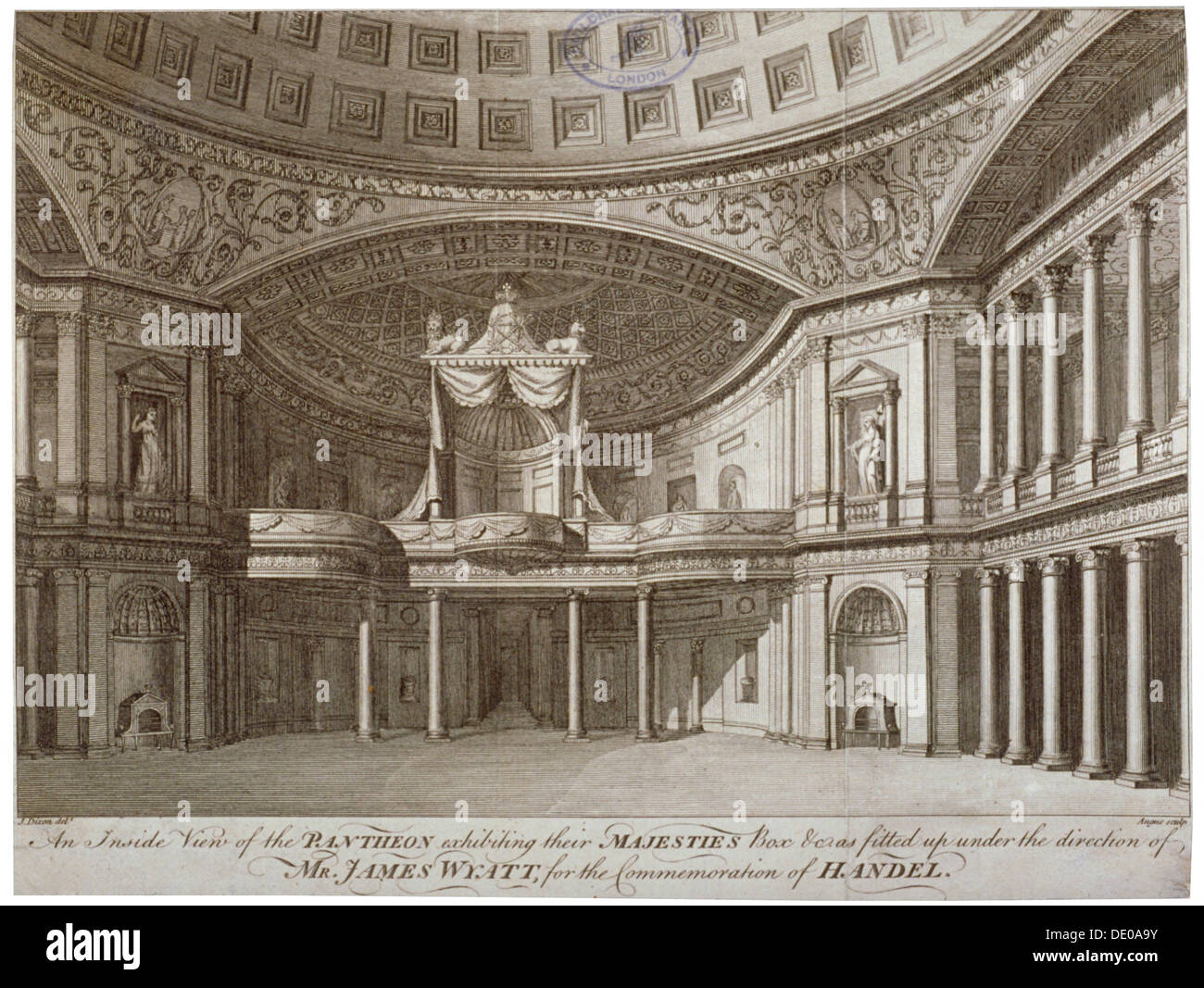 Interior of the Pantheon, Oxford Street, Westminster, London, 1784. Artist: William Angus Stock Photo