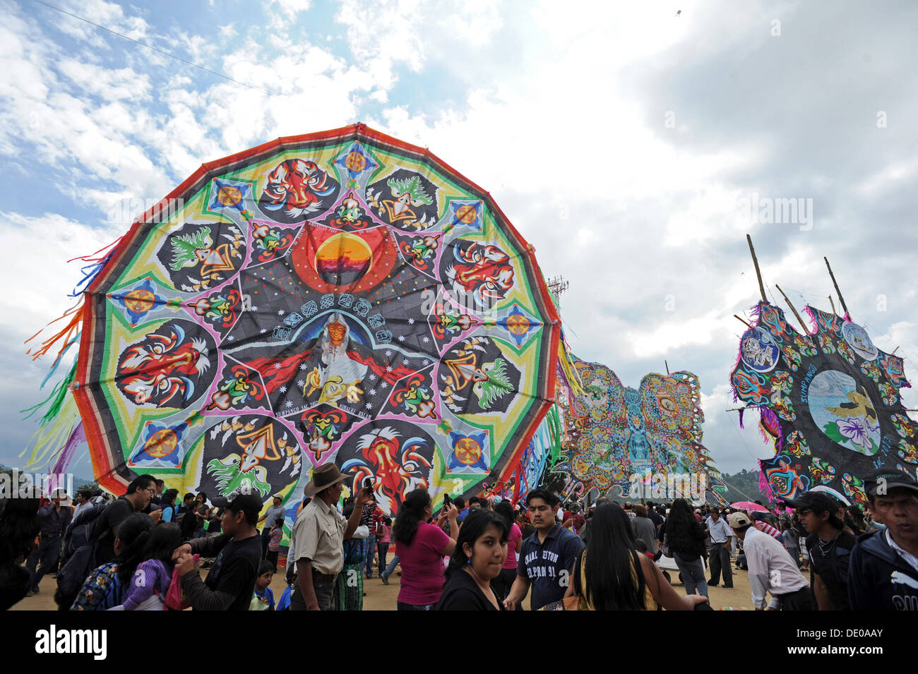 Day Of The Dead kites (barriletes) in Sumpango, Sacatepequez Stock