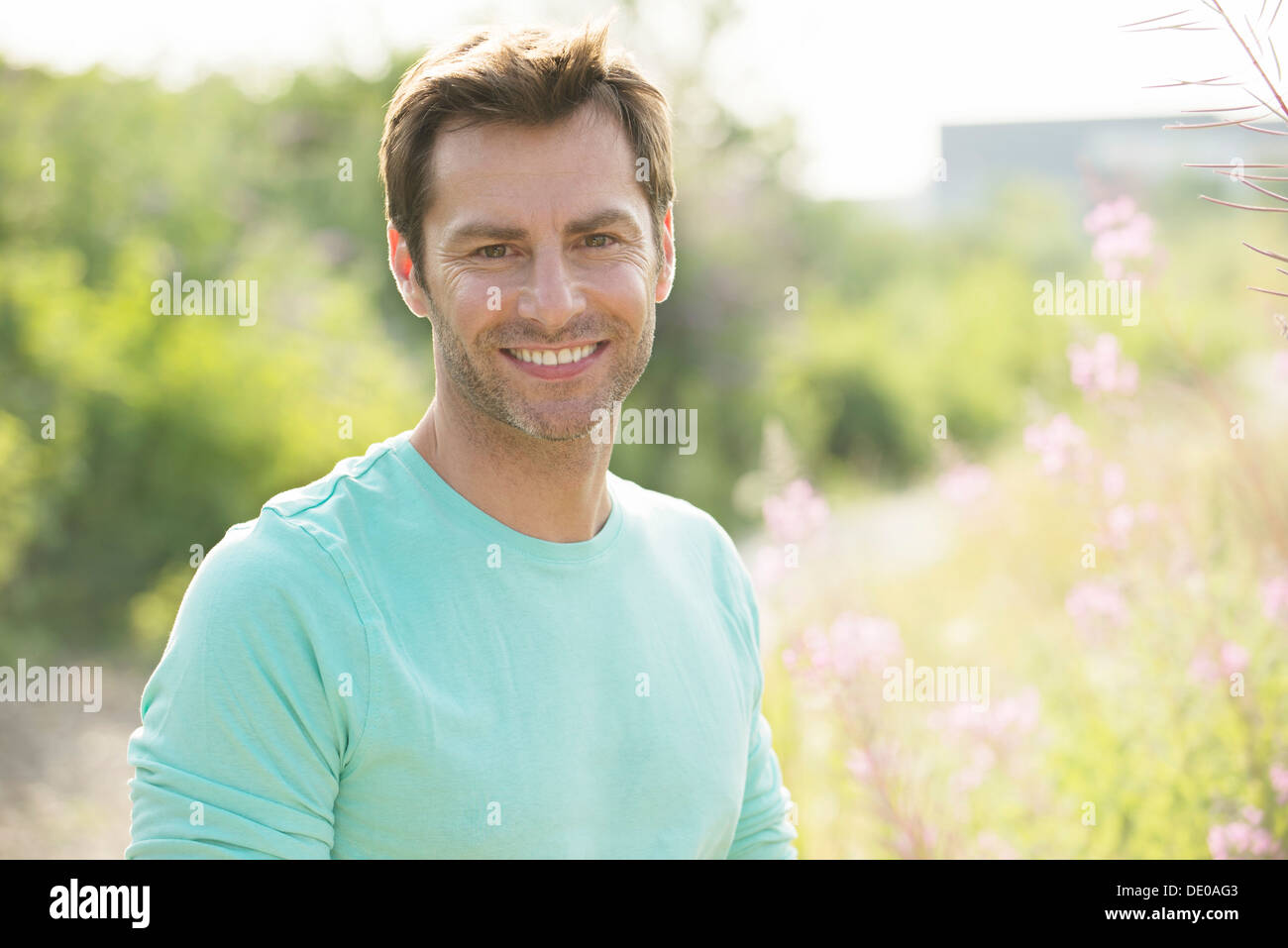 Mature man enjoying nature hi-res stock photography and images - Alamy