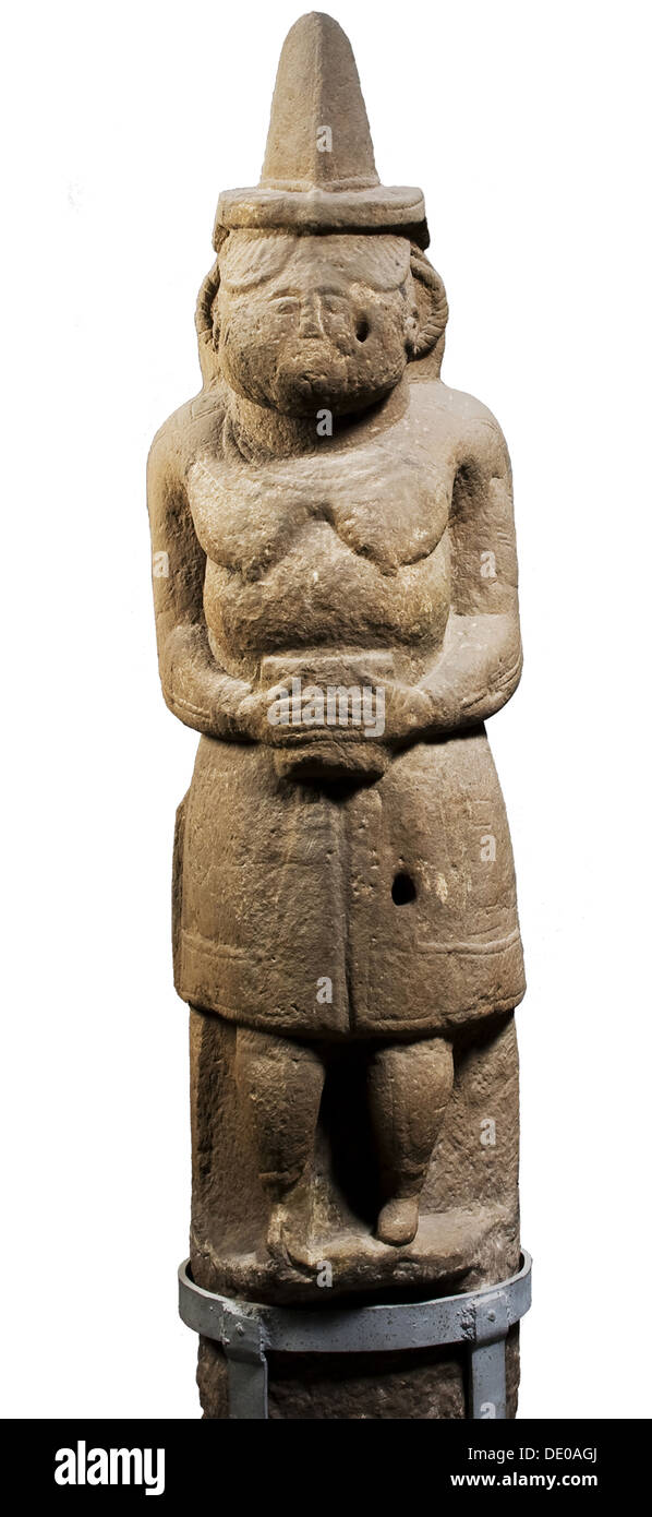 Idol or Stone woman (kamennaya baba), 12th century. Artist: Anthropomorphic stelaes Stock Photo