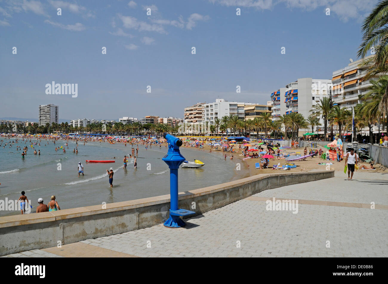 Platja de Llevant or Playa de Levante, beach in Salou, Tarragona province, Catalonia, Spain, Europe, PublicGround Stock Photo