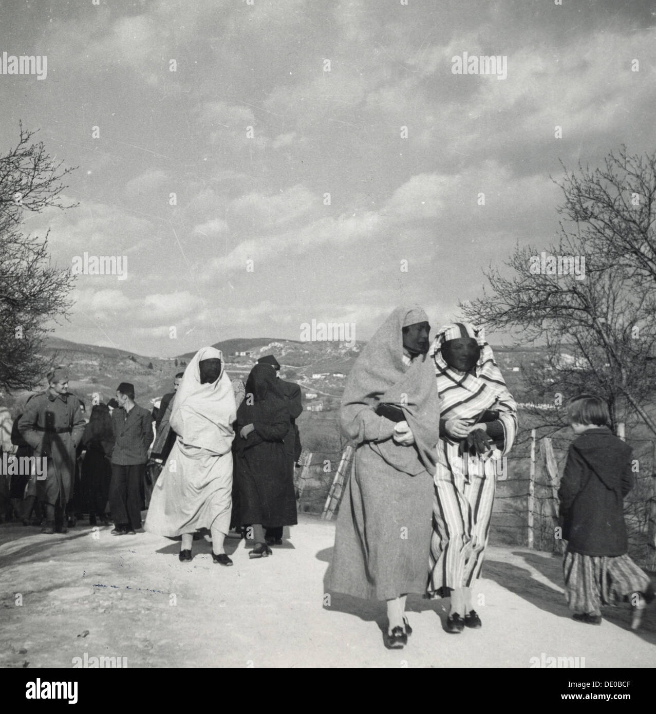 Well-to-do Muslim women, Bosnia-Hercegovina, Yugoslavia, 1939. Artist: Unknown Stock Photo
