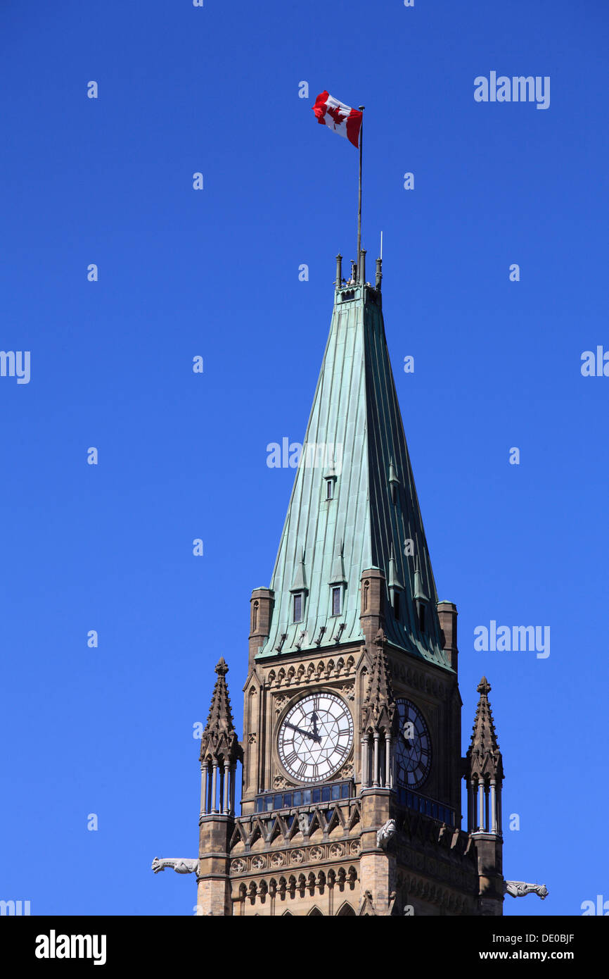 Canada, Ontario, Ottawa, Parliament, Peace Tower, Stock Photo