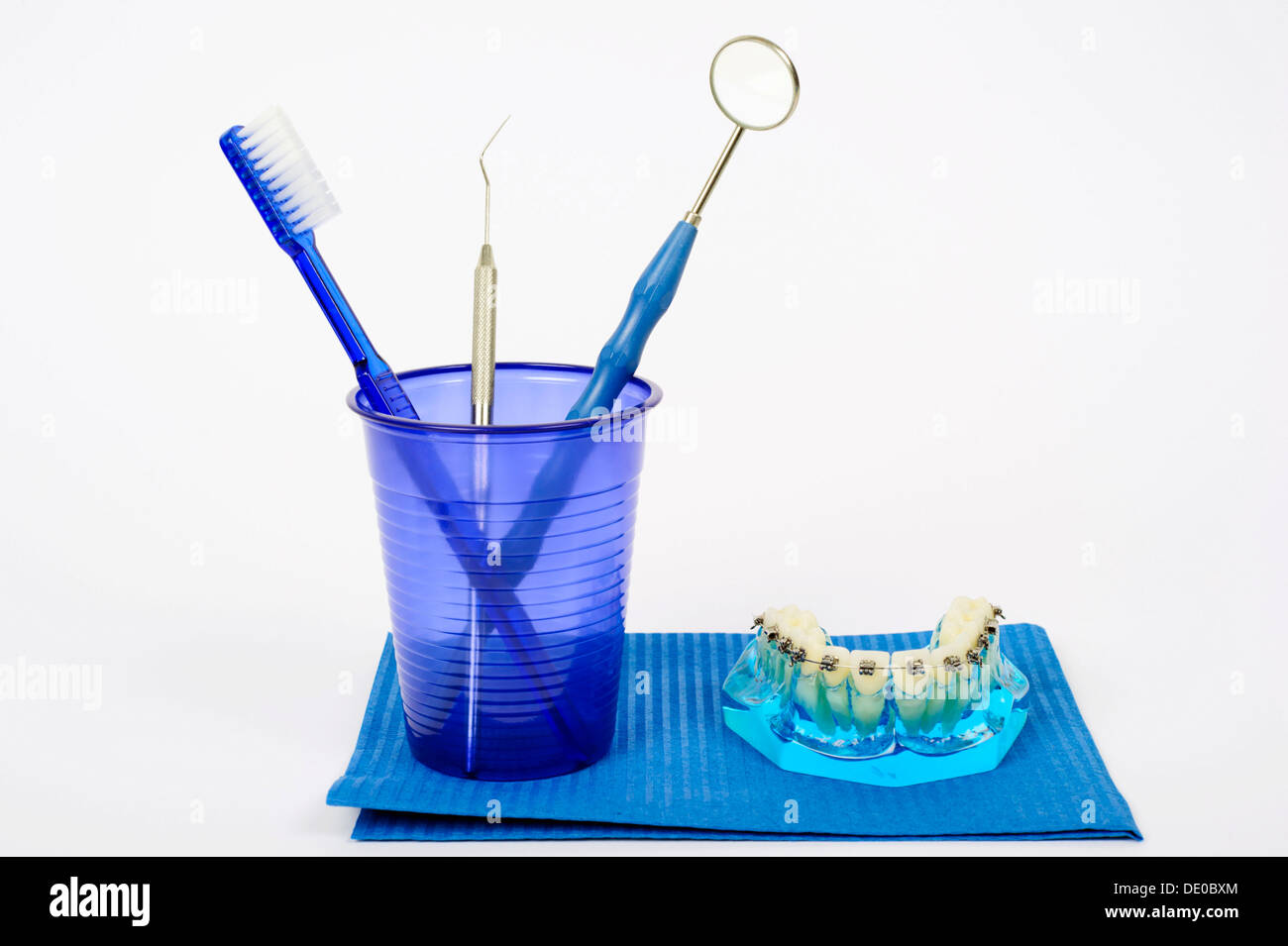 Dental hygiene, toothbrush, dental mirror, dental instruments and teeth