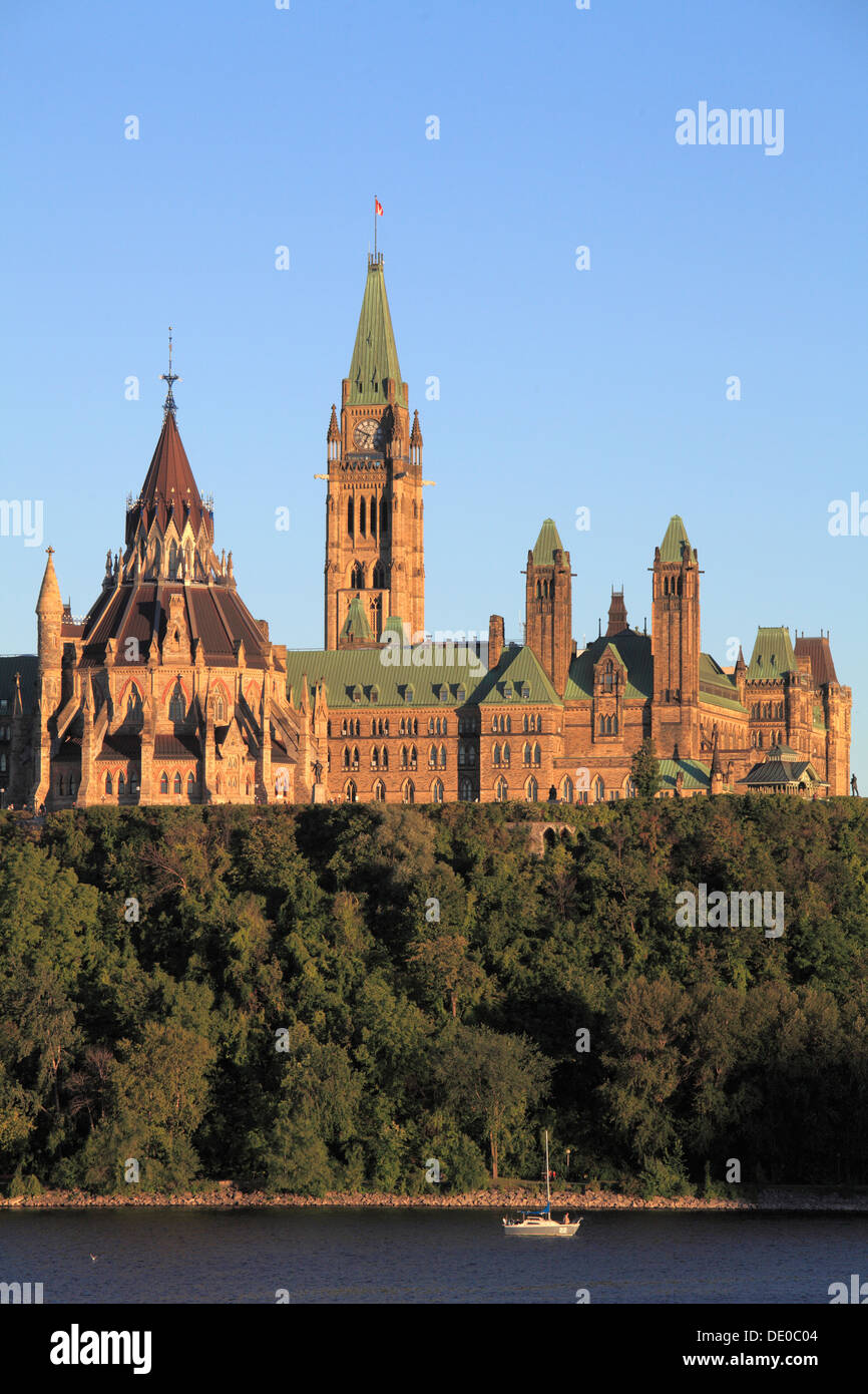 Canada, Ontario, Ottawa, Parliament, Ottawa River, Stock Photo