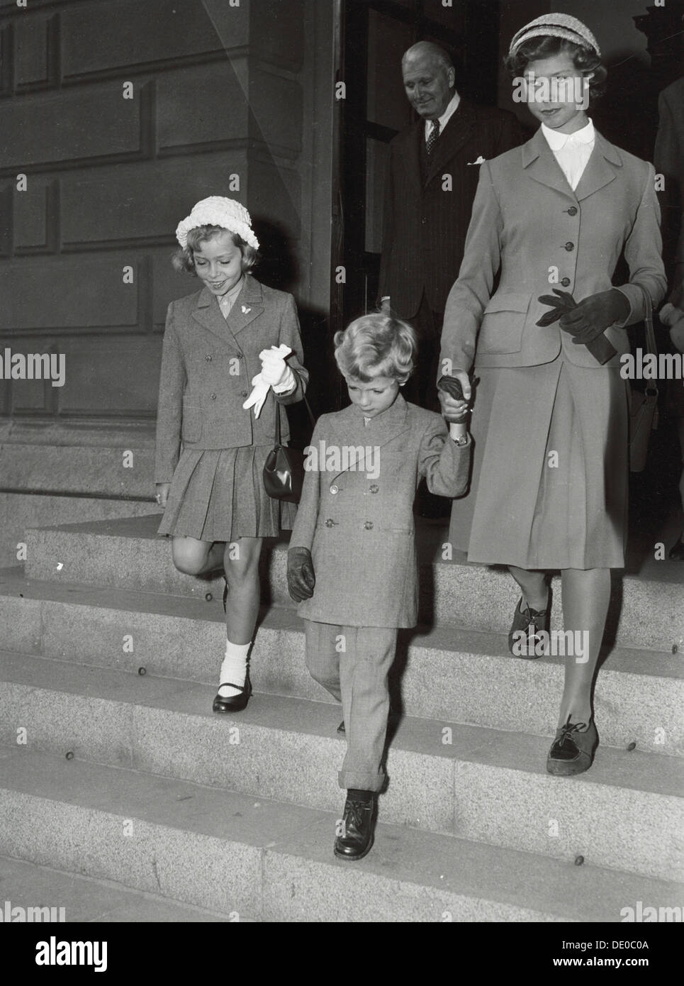 Crown Prince Carl Gustaf of Sweden and his sisters, 2 September 1952 ...