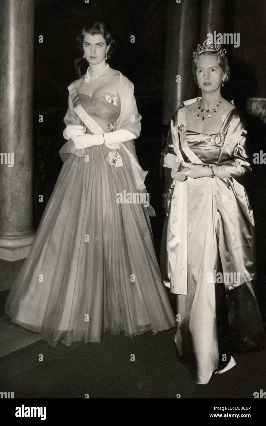 Princesses Margaretha and Sibylla of Sweden, 1954. Artist: Unknown Stock Photo