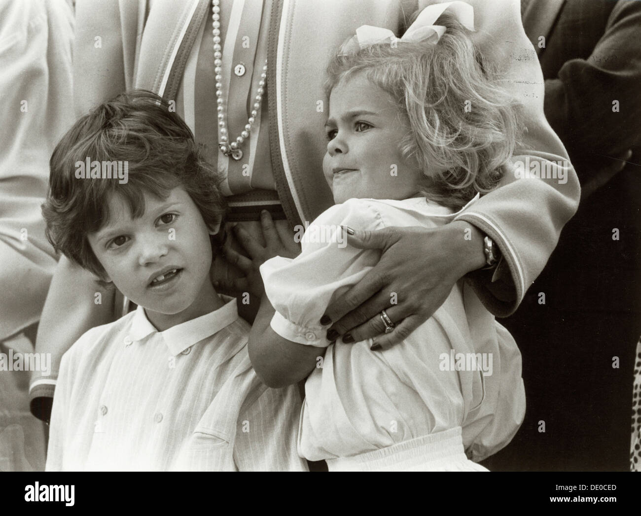 Prince Carl Philip and Princess Madeleine of Sweden, 1986. Artist: Unknown Stock Photo