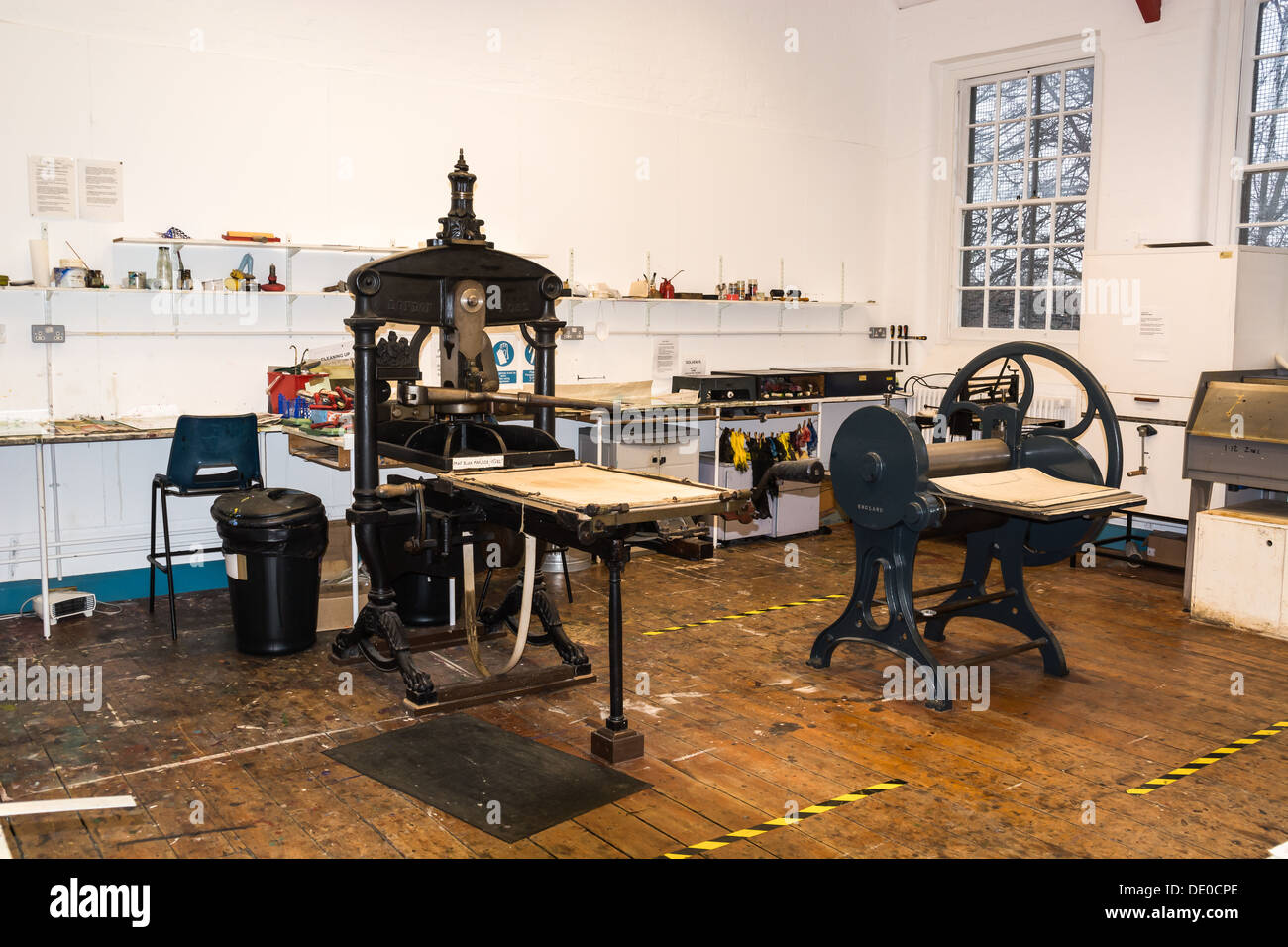 A printing workshop in a art college Stock Photo