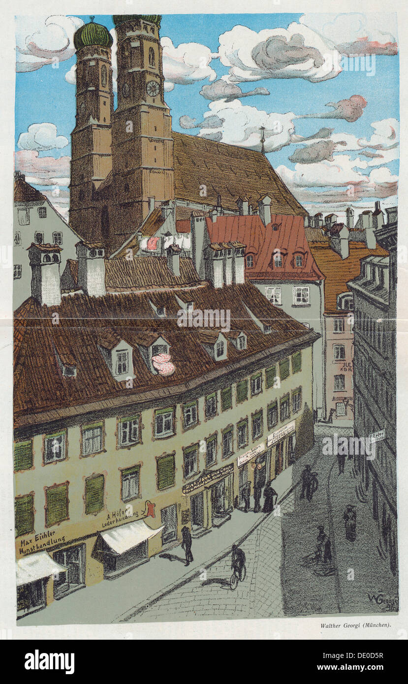 'München - Aus der Nachbarschaft der Jugend' ('Munich - from the Neighbourhood of Jugend', 1898. Artist: Walter Georgi Stock Photo