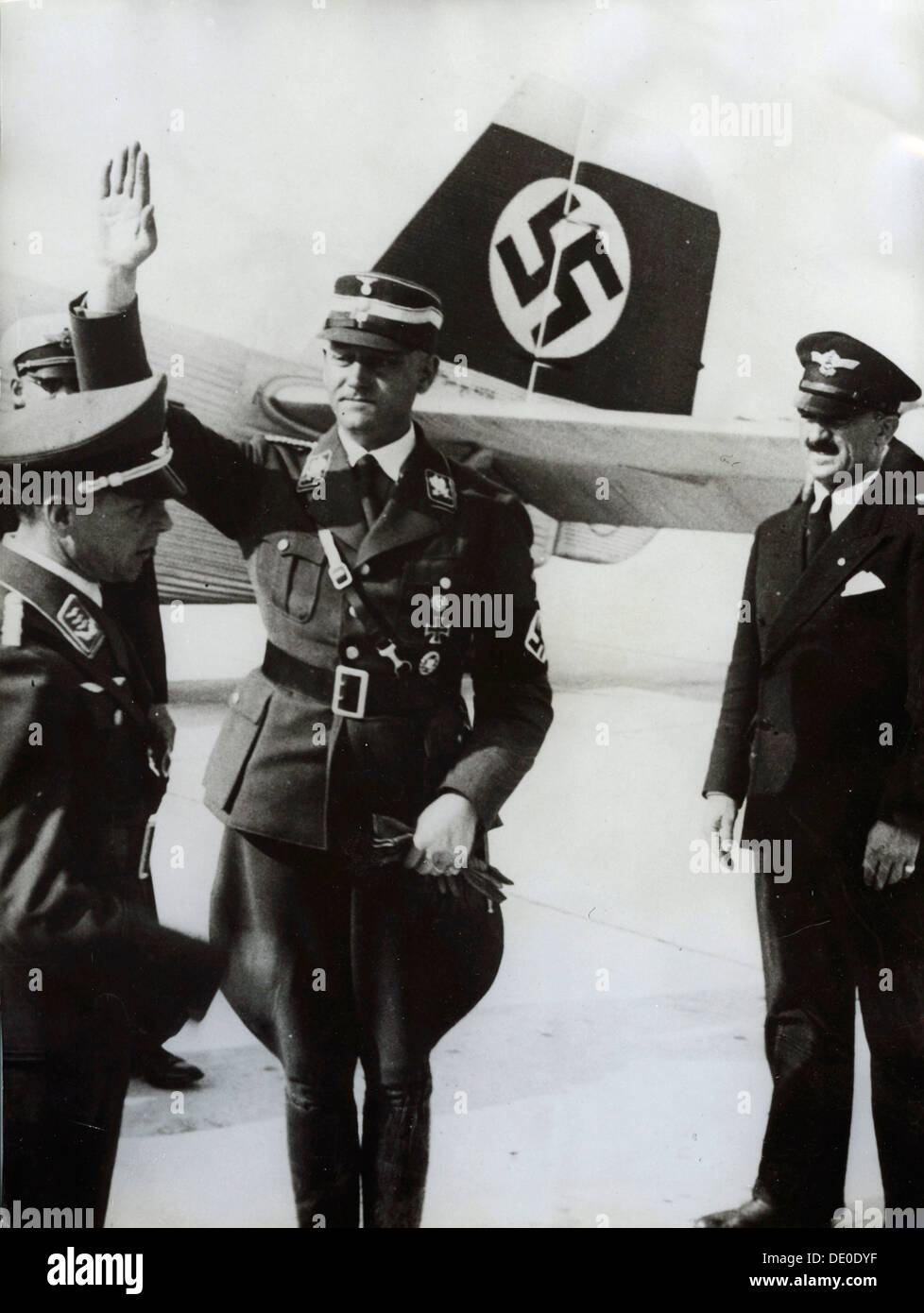 Viktor Lutze, commander of the SA, Munich Airport, Germany, 1934. Artist: Unknown Stock Photo