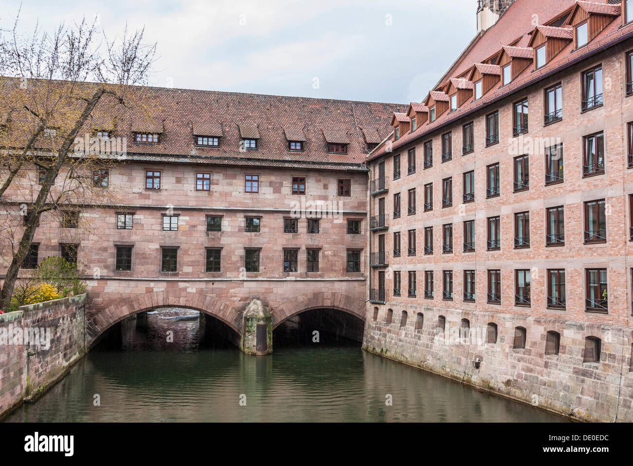 The Holy Spirit Hospital, Pegnitz River, Nuremberg, Middle Franconia, Bavaria Stock Photo