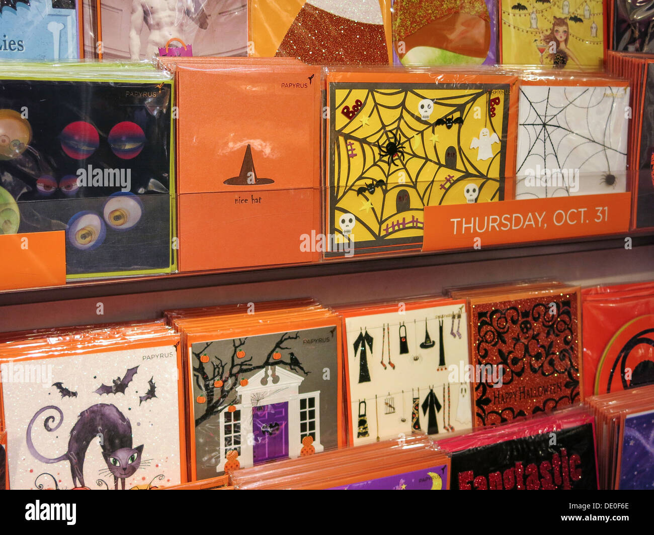 Papyrus Halloween Store Display, NYC Stock Photo Alamy