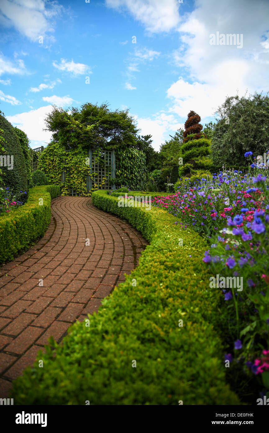 Path leading into gardens at Golden Acre Park, Leeds Yorkshire Stock