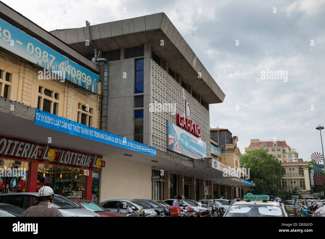 Hanoi city railway station (Phòng vé Ga Hà Nội ) , Hanoi, Vietnam Stock Photo