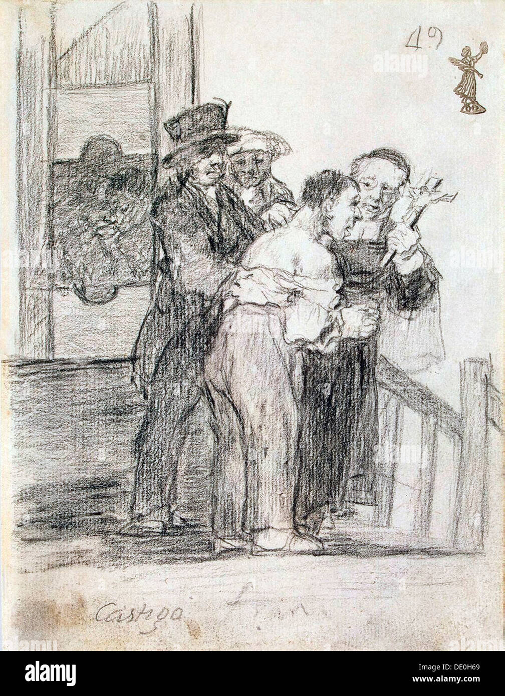 'French Penalty', between 1824 and 1828. Artist: Francisco Goya Stock ...