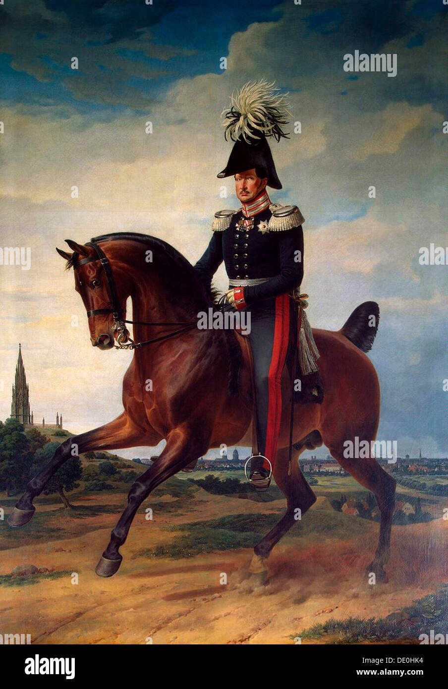 'Equestrian Portrait of Frederick William III of Prussia', (1797-1840), 1831.  Artist: Franz Kruguer Stock Photo