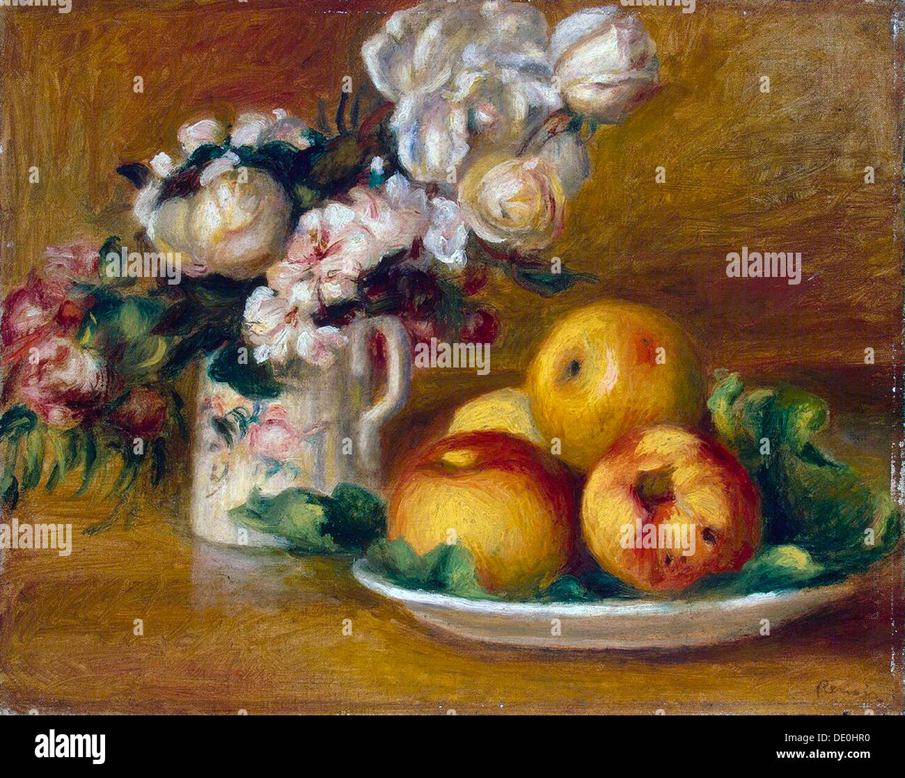 'Apples and Flowers', c1895.  Artist: Pierre-Auguste Renoir Stock Photo