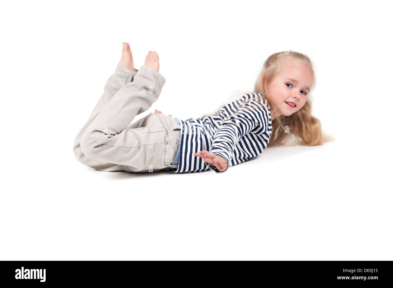 Shot of little cute girl with long hair in studio Stock Photo - Alamy