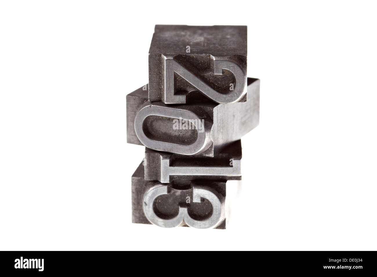Stacked lead letters forming the number 2013 Stock Photo Alamy