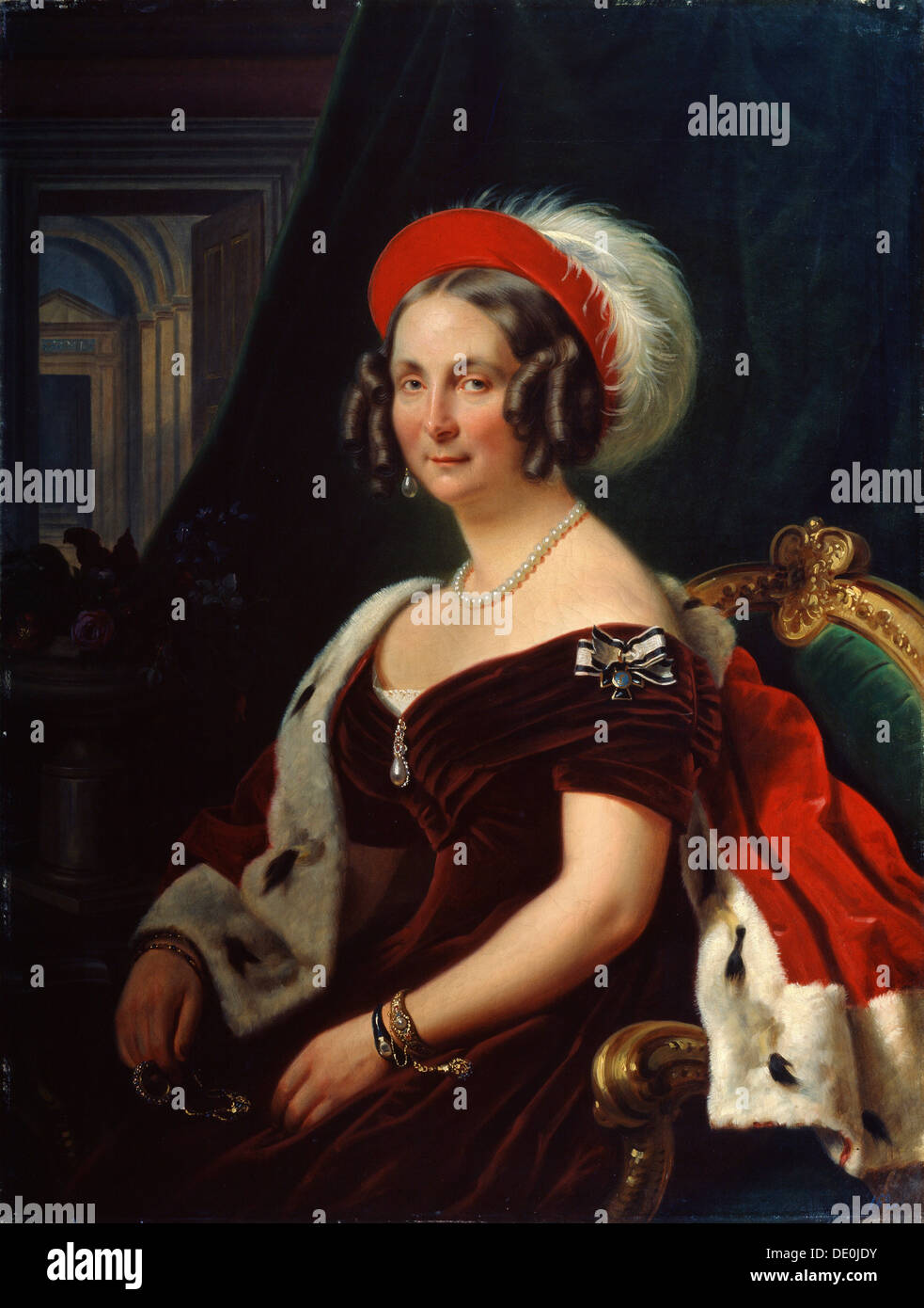 'Portrait of Queen Frederica of Hanover', (1778-1841), 19th century.  Artist: Franz Kruger Stock Photo