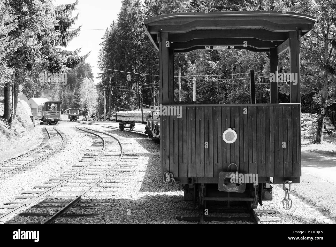 Old historical railway passenger car Stock Photo