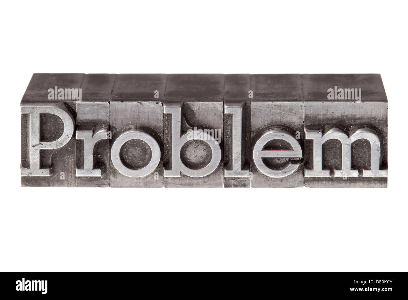 Old lead letters forming the word 'Problem' Stock Photo