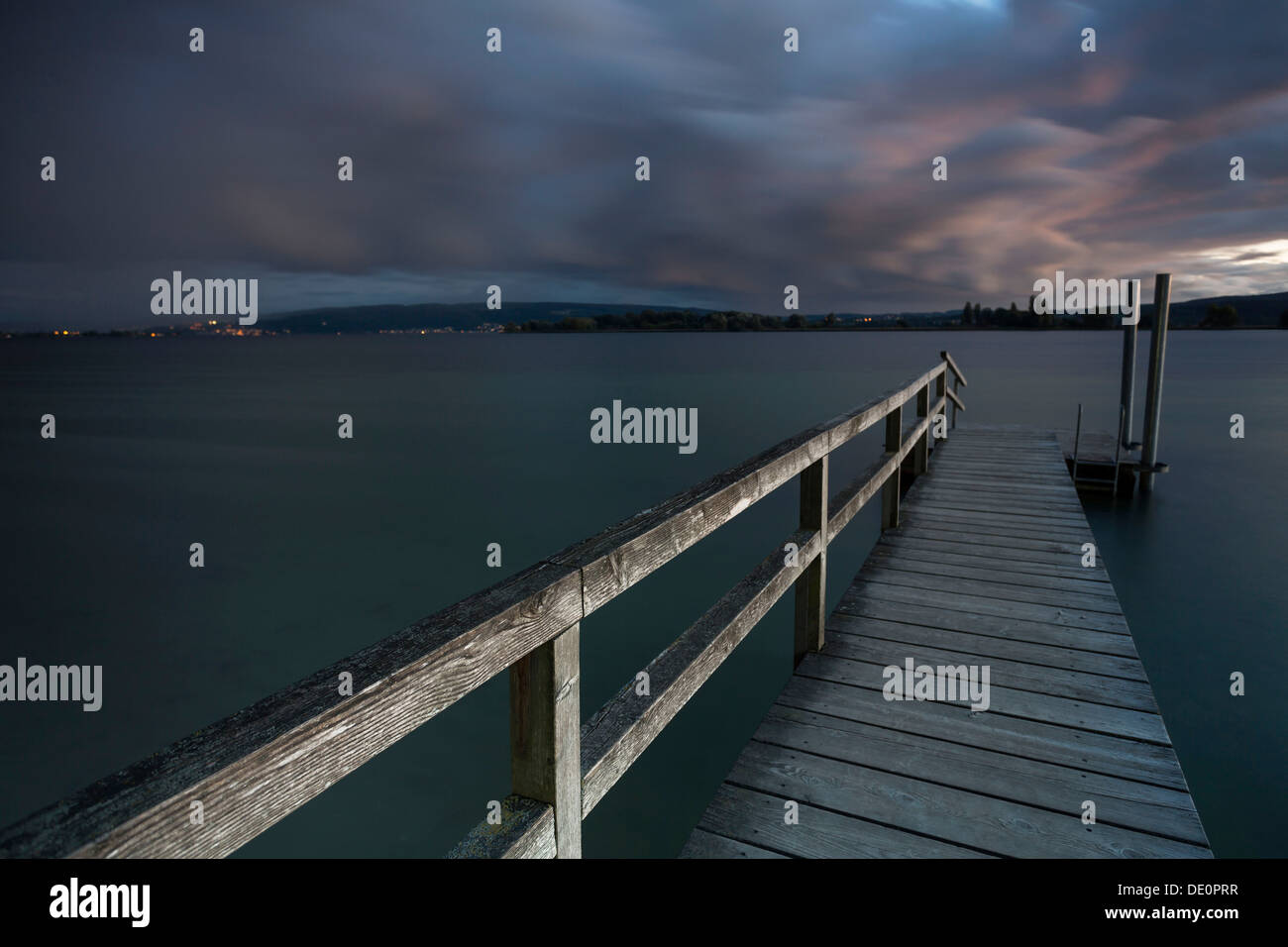 A pier in Markelfingen on Lake Constance in the evening, PublicGround Stock Photo
