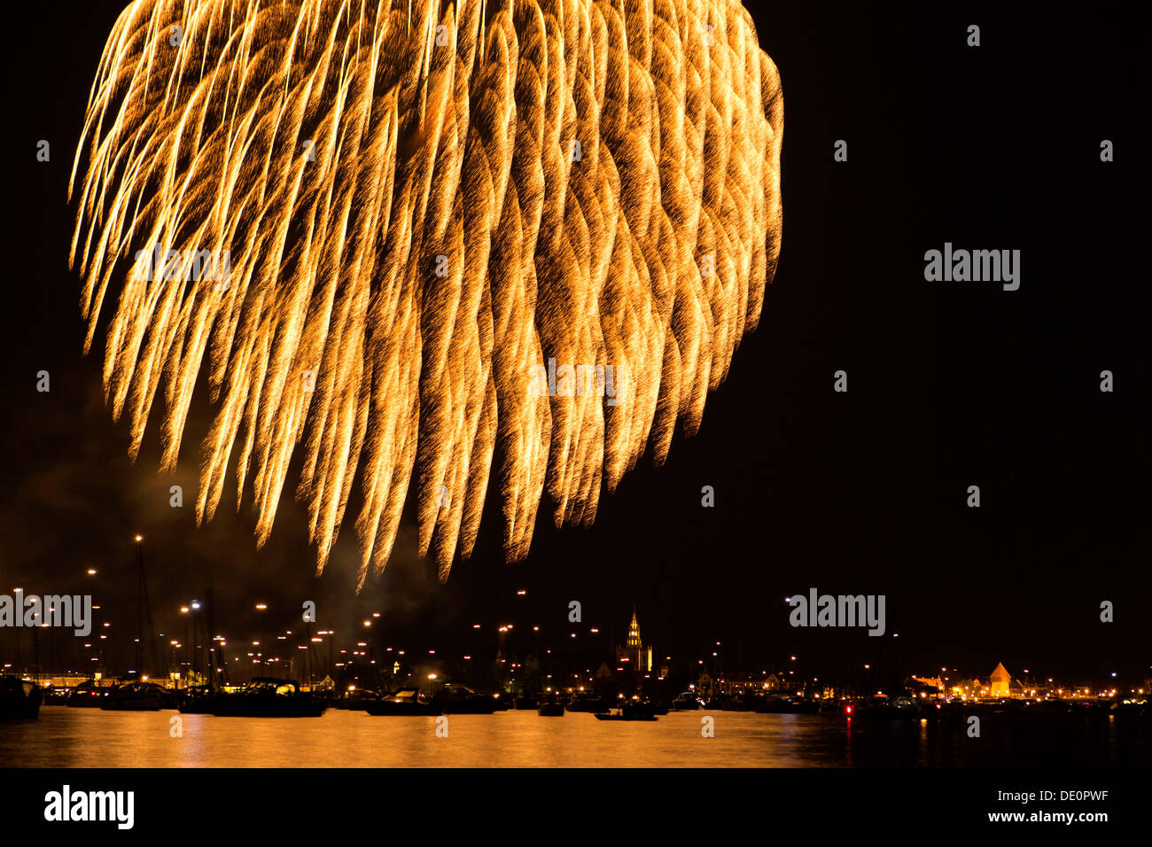 Fireworks during Seenachtsfest festival in Konstanz, Lake Constance, Baden-Wuerttemberg, PublicGround Stock Photo