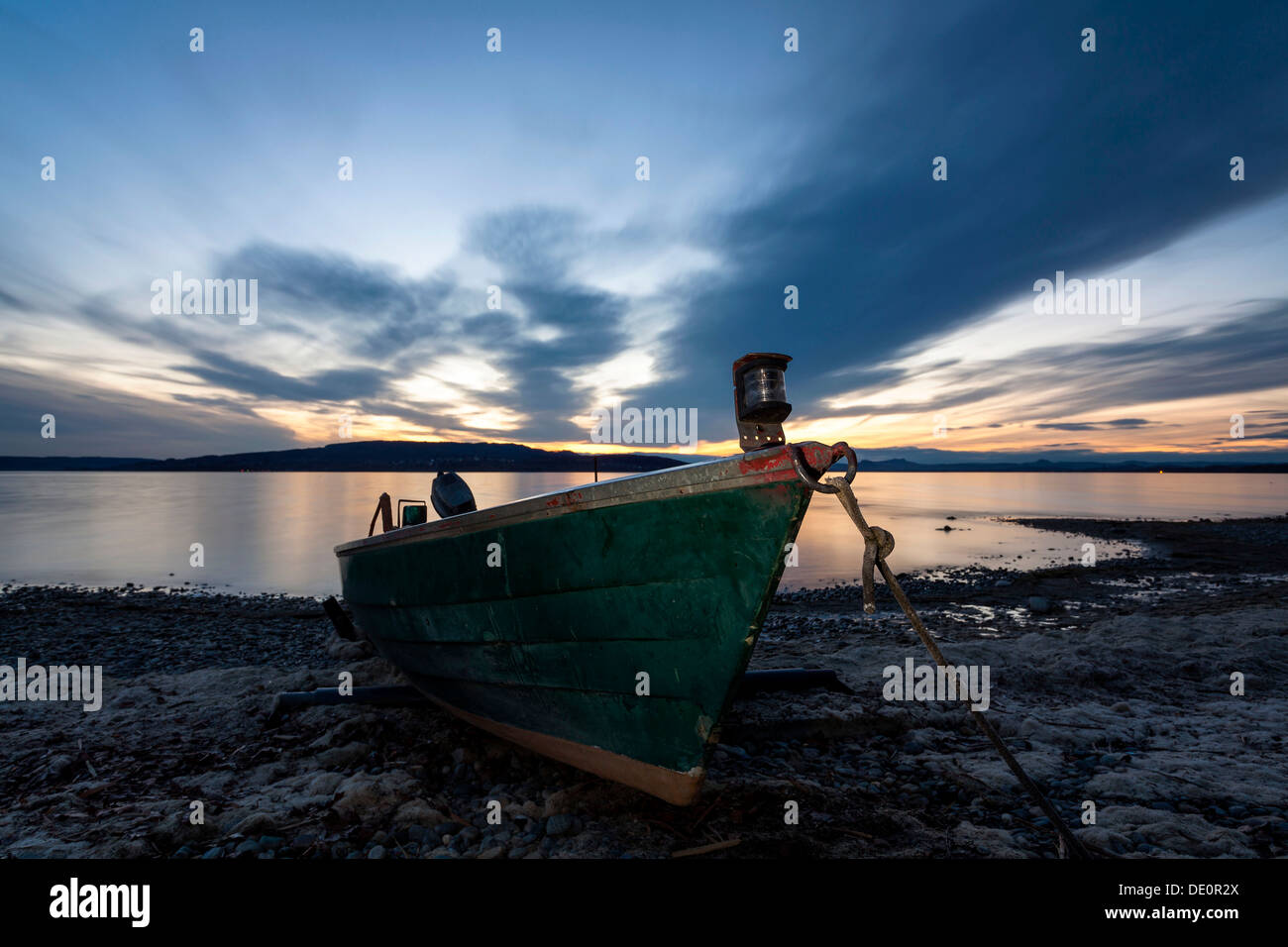 Fishing boat at dusk Stock Photo