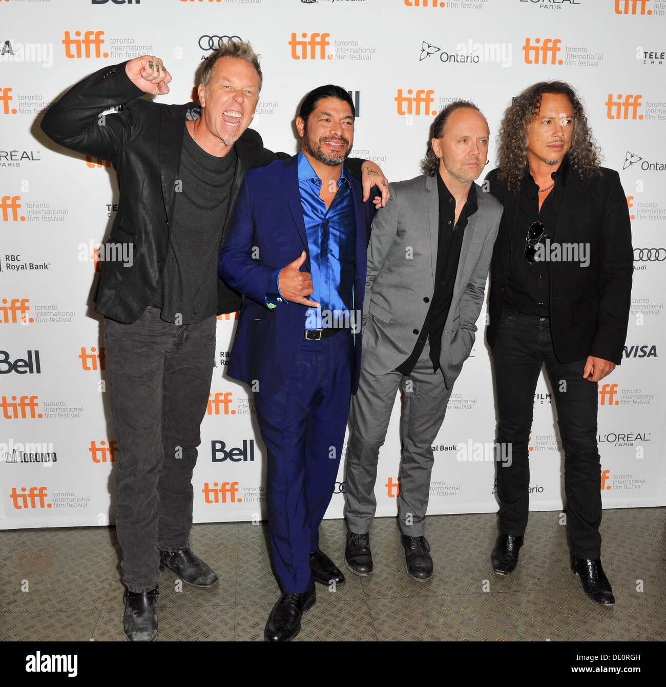 Toronto, Ontario, Canada. 9th Sep, 2013. (LR) Musicians JAMES HETFIELD